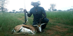 Dr Takura Razemba with his Springbuck